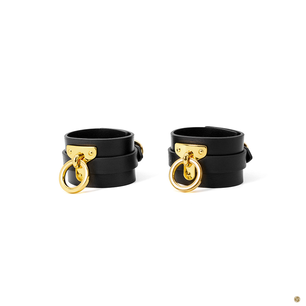 BDSM Golden O-Ring Wrist Cuffs