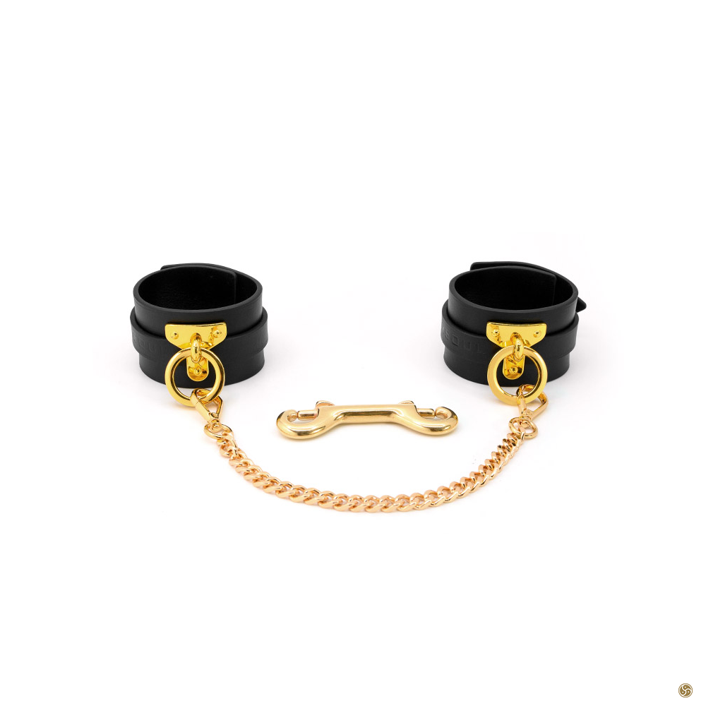BDSM Golden O-Ring Wrist Cuffs